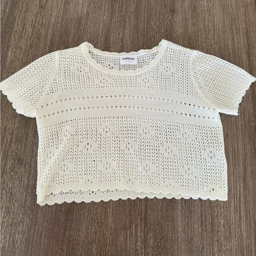 Callahan crochet white crop top